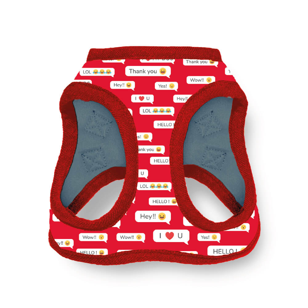 Pechera para Perro con Diseños Divertidos Full Print, color Rojo - Chica