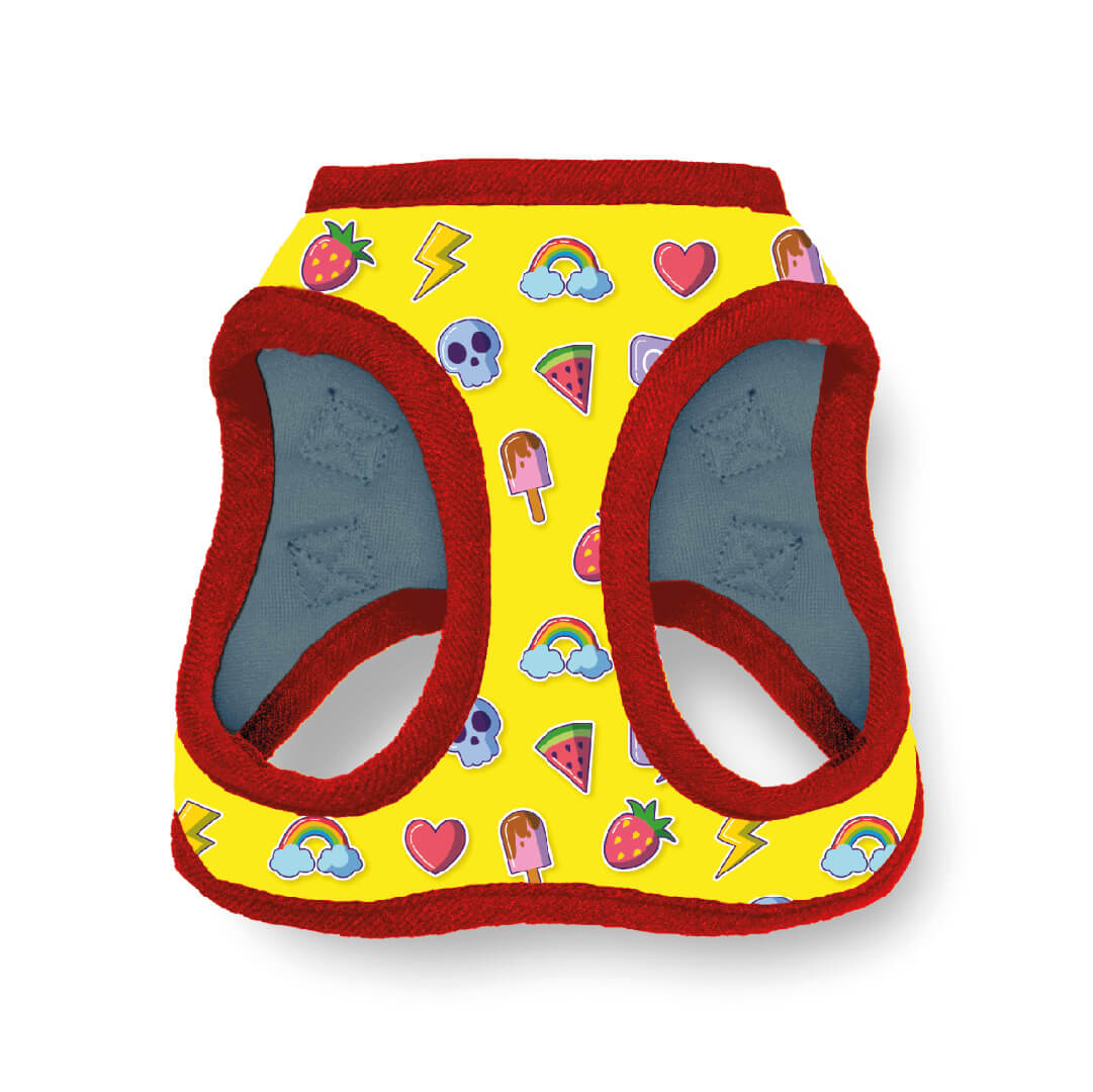 Pechera para Perro con Diseños Divertidos Full Print, color Amarillo - Extra Chica