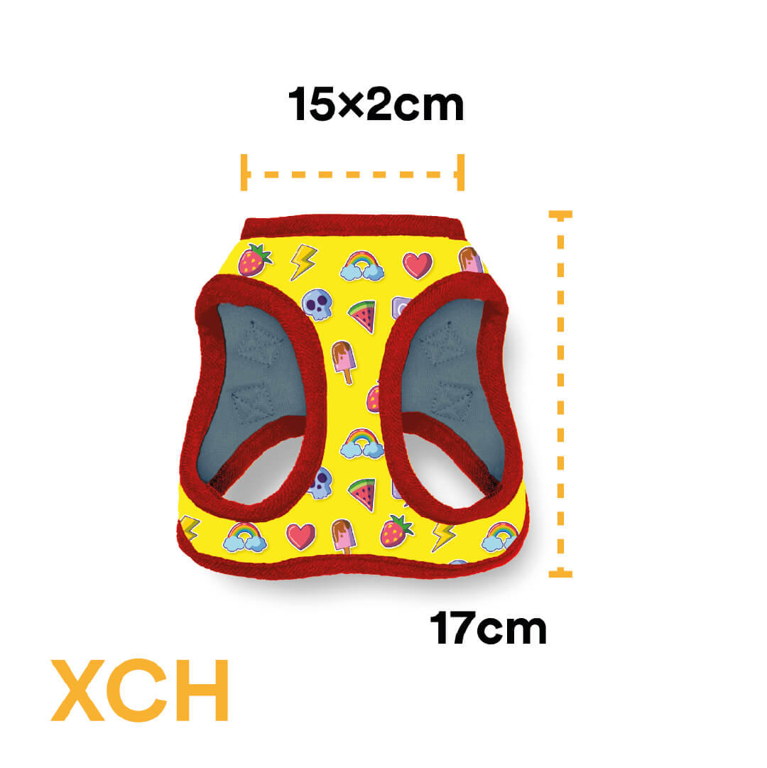Pechera para Perro con Diseños Divertidos Full Print, color Amarillo - Extra Chica