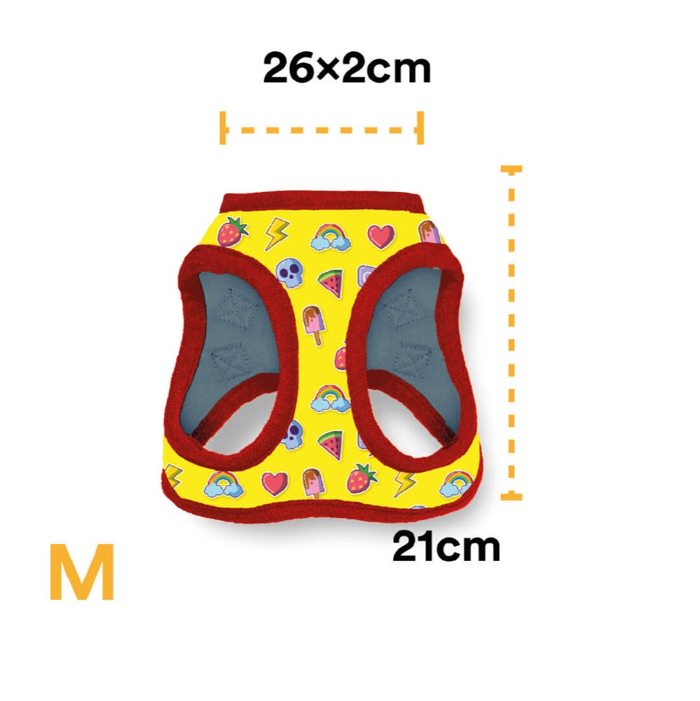 Pechera para Perro con Diseños Divertidos Full Print, color Amarillo - Mediana