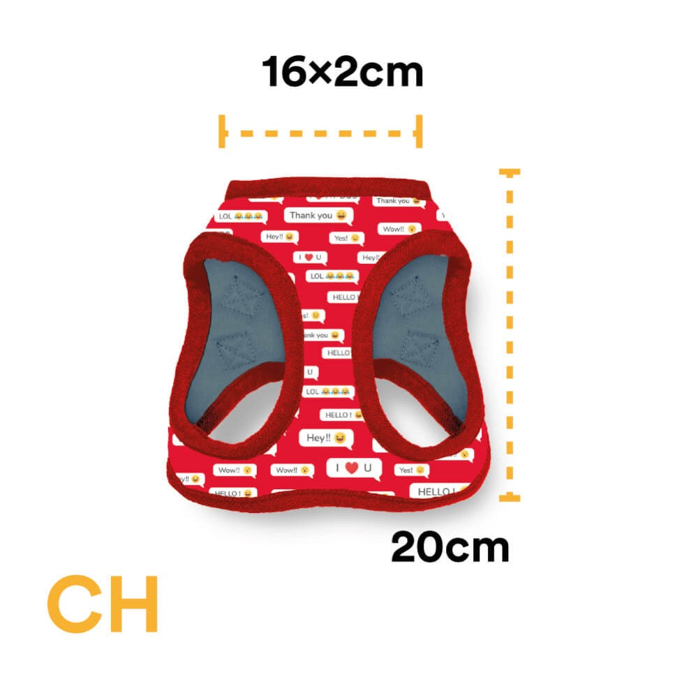 Pechera para Perro con Diseños Divertidos Full Print, color Rojo - Chica