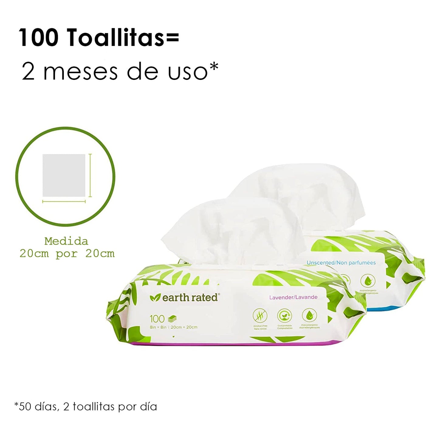 Toallitas Húmedas para Perros, Hipoalergénicas, Aroma Lavanda - 100 pzs