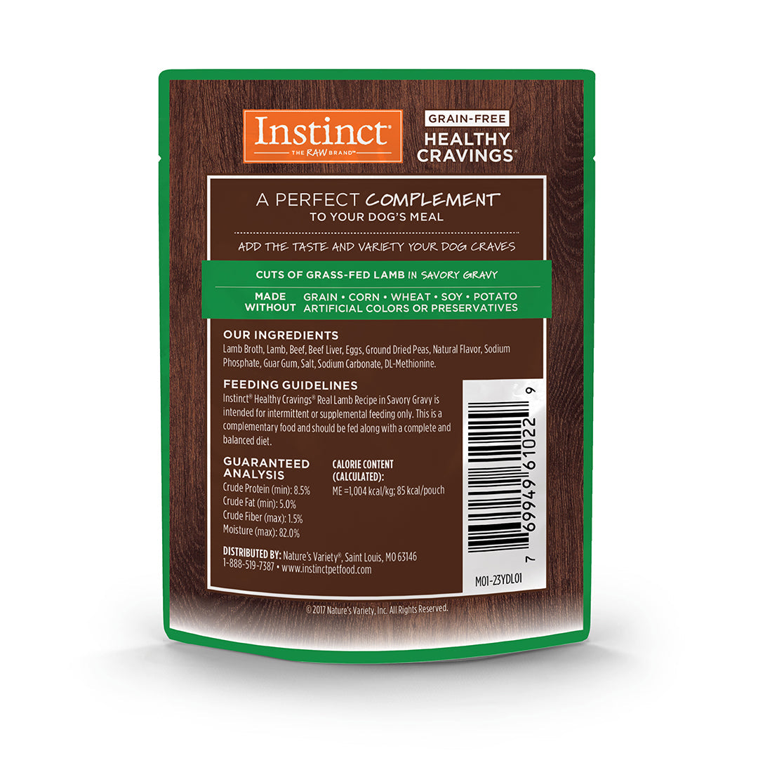 Alimento Húmedo para Perro Healthy Cravings Instinct, 85 g. - Sabor Cordero - tienddy.com