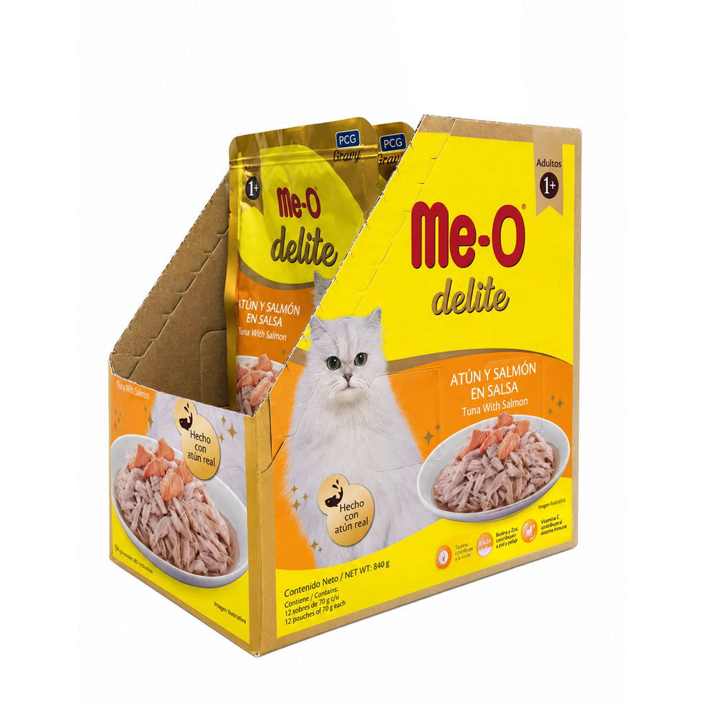 Alimento Húmedo para Gatos Me-O Delite Atún y Salmón en Salsa 2