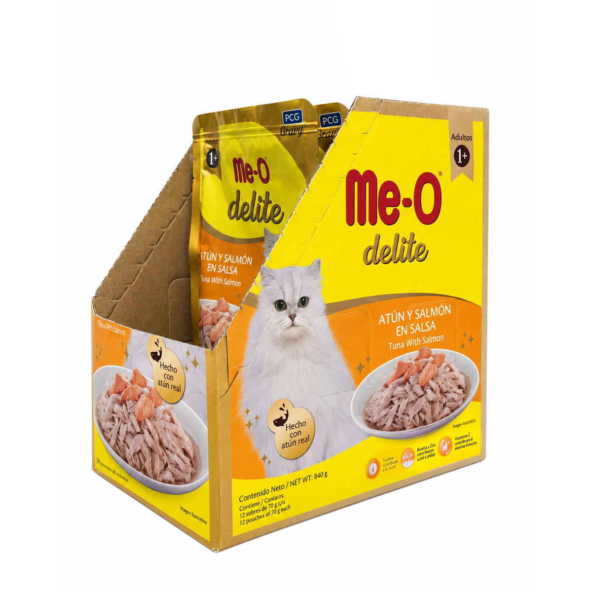Alimento Húmedo para Gatos Me-O Delite Atún y Salmón en Salsa 2