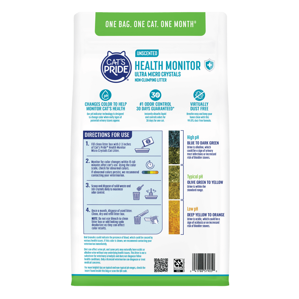 Arena de Cristales para Gatos Cat's Pride Health Monitor con Indicador de pH - 2.27 kg