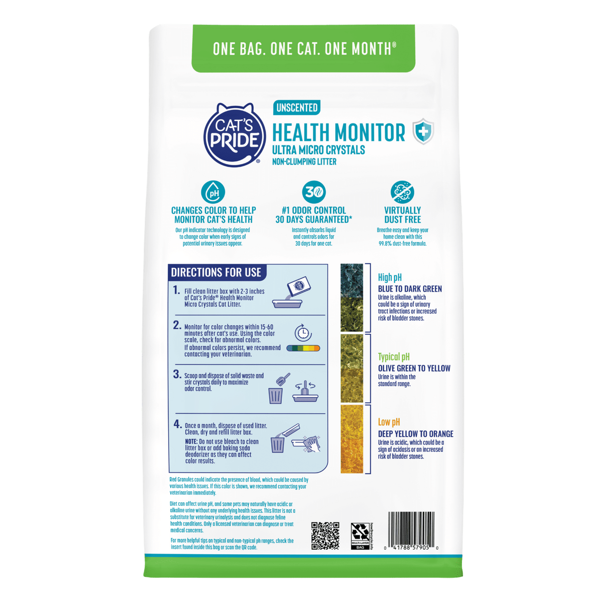 Arena de Cristales para Gatos Cat's Pride Health Monitor con Indicador de pH - 2.27 kg