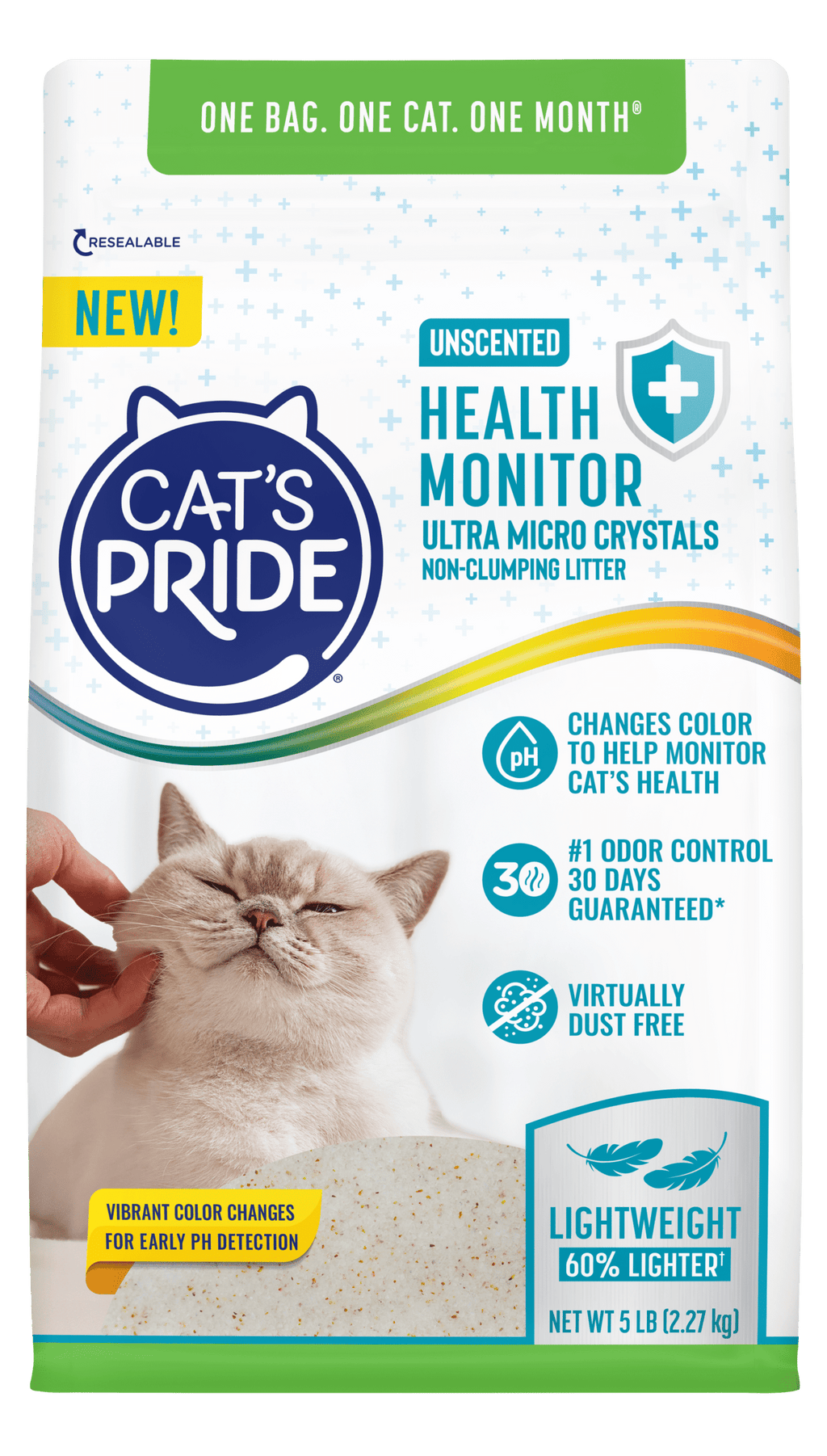 Arena de Cristales para Gatos Cat's Pride Health Monitor con Indicador de pH - 2.27 kg