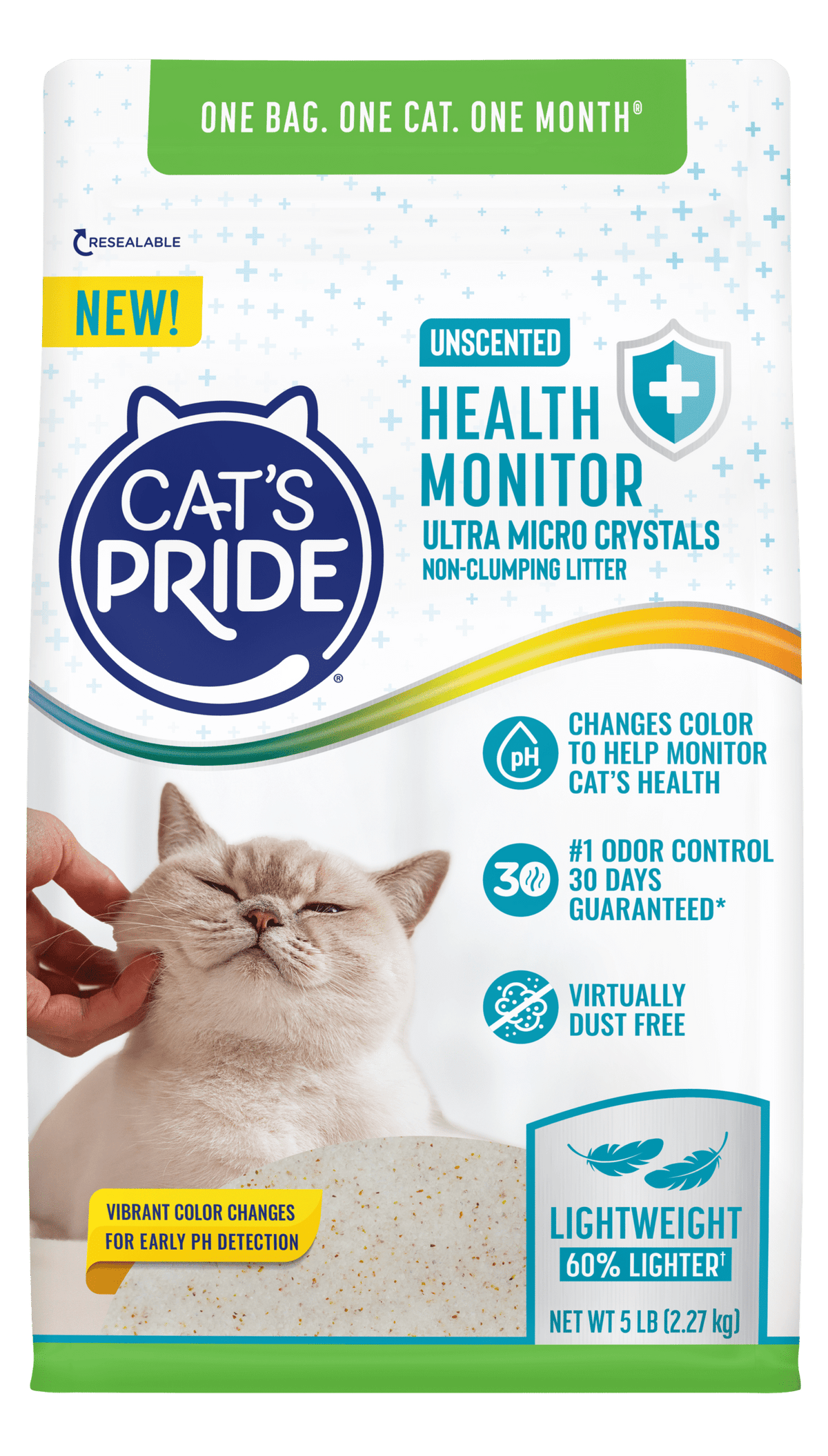 Arena de Cristales para Gatos Cat's Pride Health Monitor con Indicador de pH - 2.27 kg