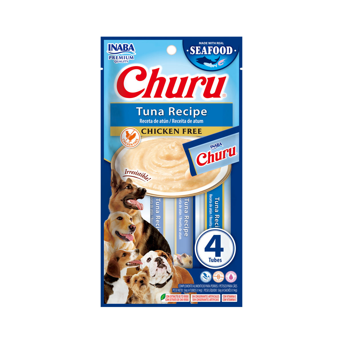 Snack Cremoso para Perros Inaba Churu Atún