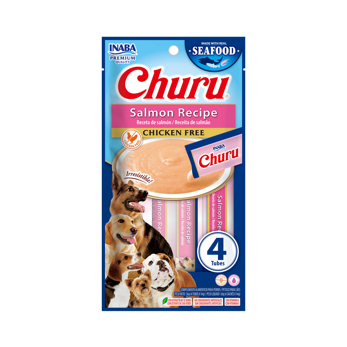 Snack Cremoso para Perros Inaba Churu Salmón