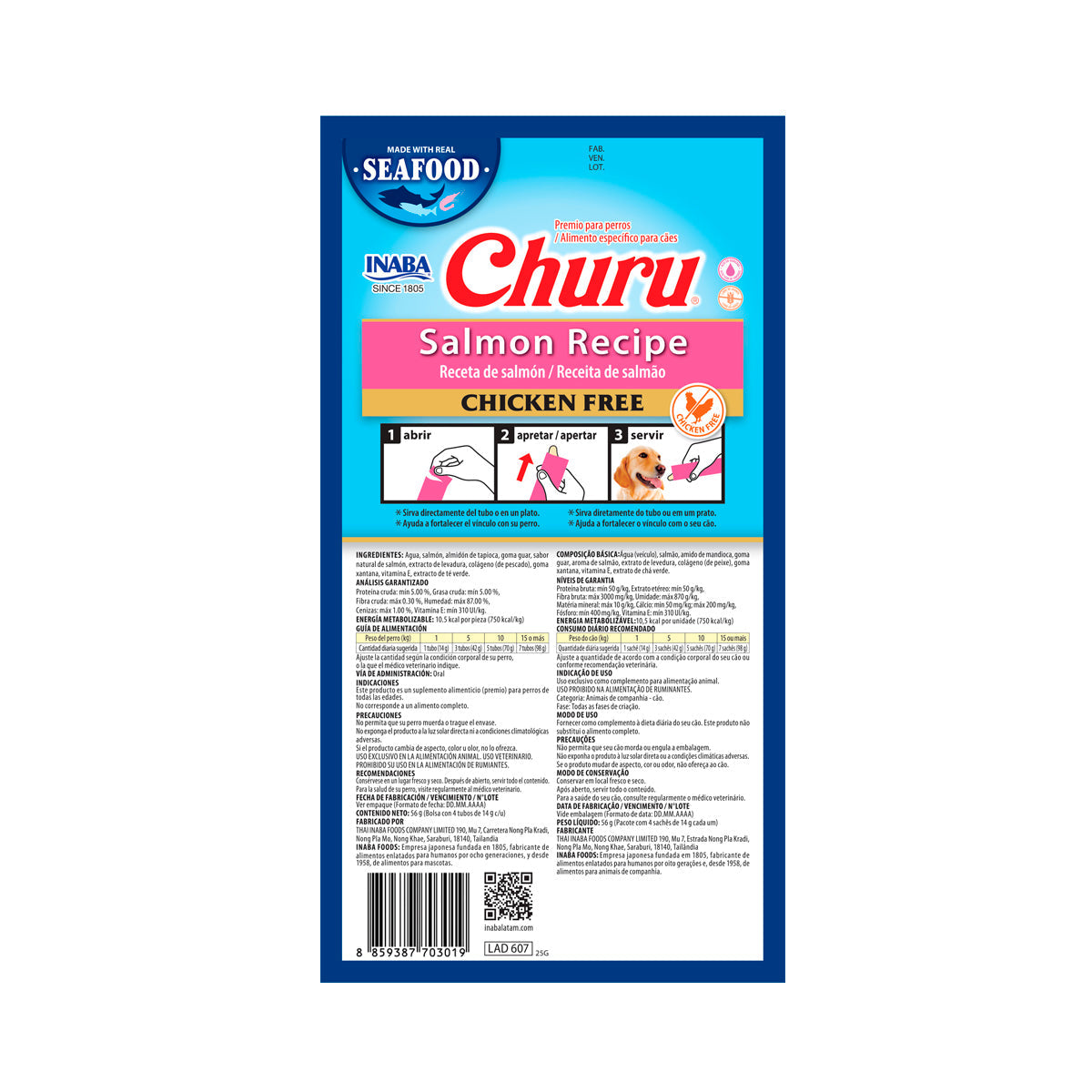 Snack Cremoso para Perros Inaba Churu Salmón 2