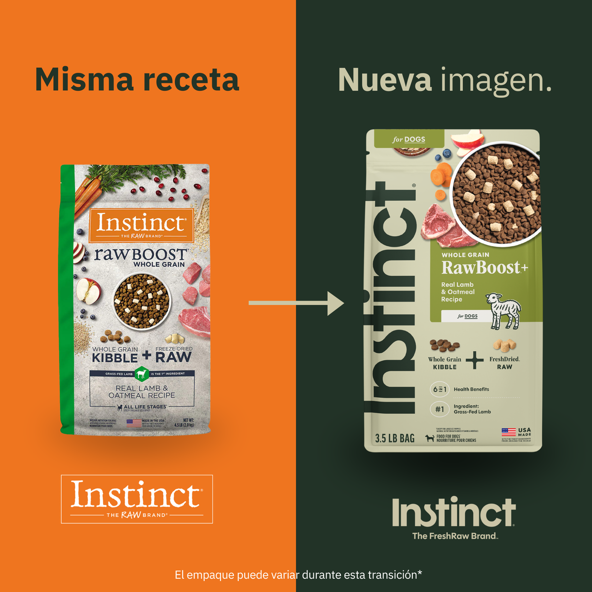 Instinct Raw Boost Cordero con Granos Enteros para Perros 2
