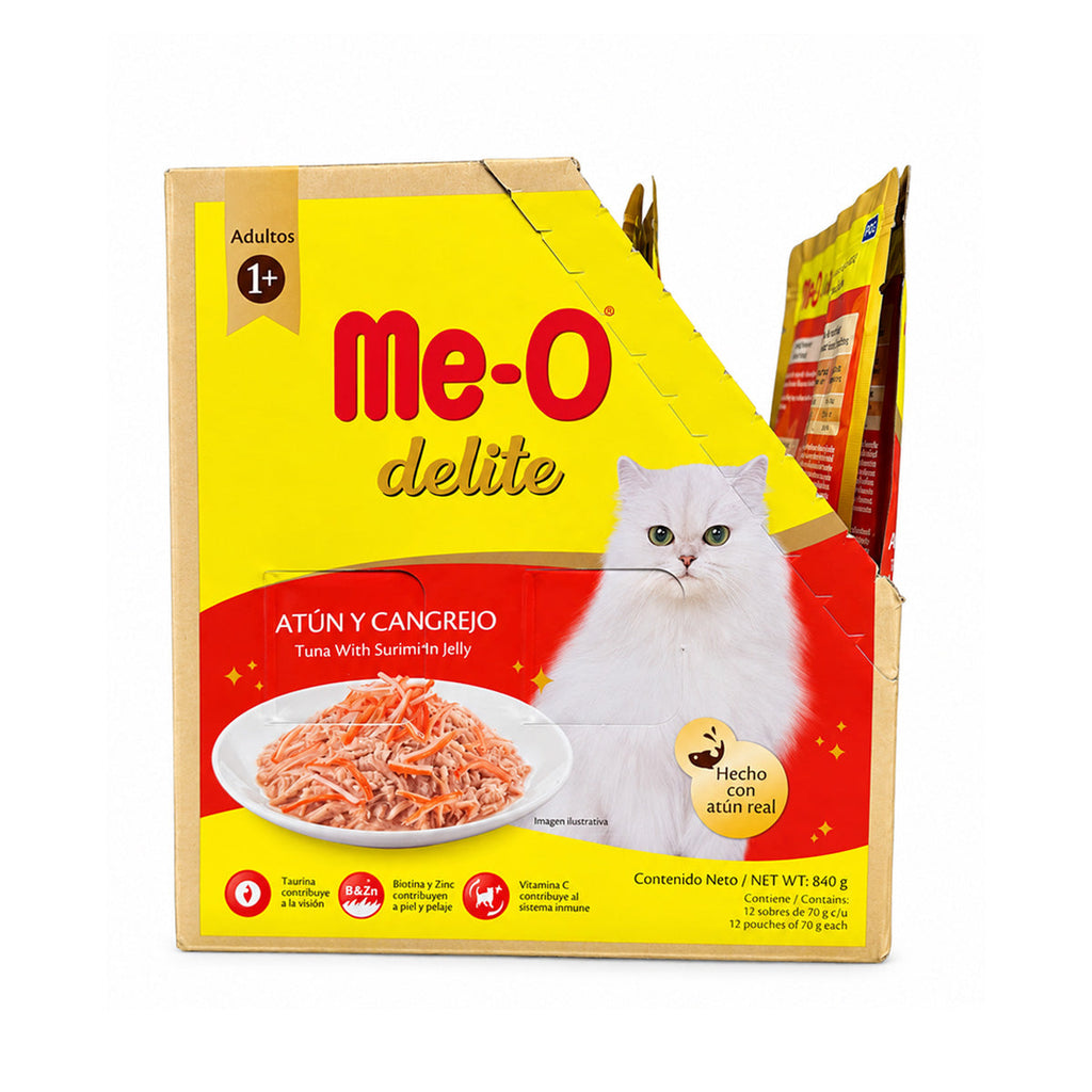 Alimento Húmedo para Gatos Me-O Delite Atún y Cangrejo