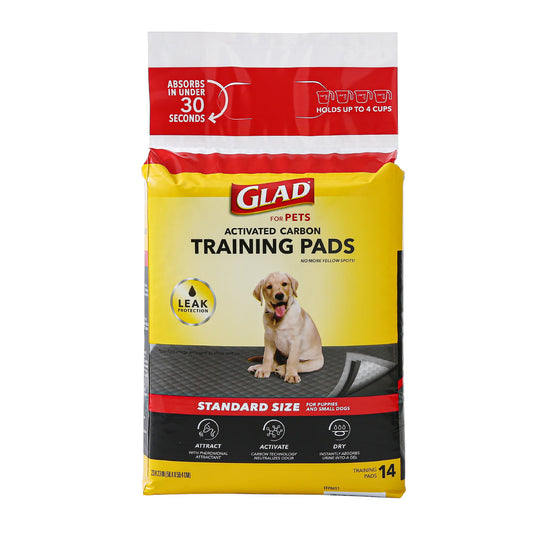 Tapete Entrenador para Perro Glad 5 Capas a Prueba de Fuga, Elimina Olor, Convierte Orina a Gel 14pz