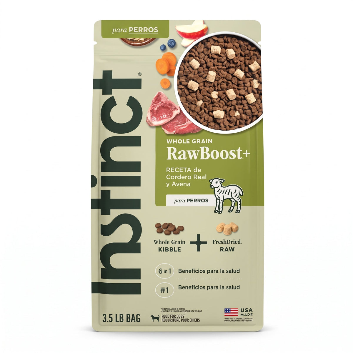 Instinct Raw Boost Cordero con Granos Enteros para Perros