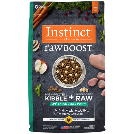 Instinct Raw Boost Para Perro Cachorros Razas Grandes - 9 Kg.