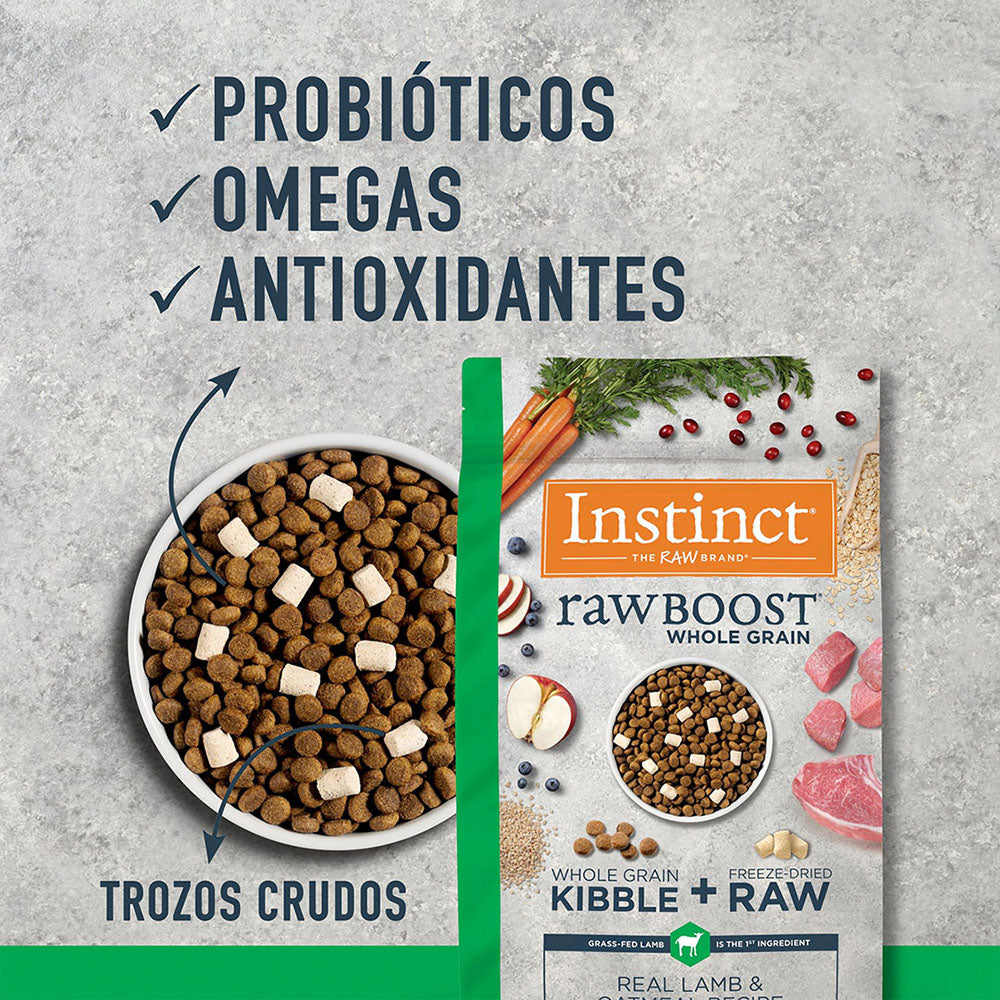 Instinct Raw Boost Para Perros de Cordero con Granos y Avena - 2 Kg.