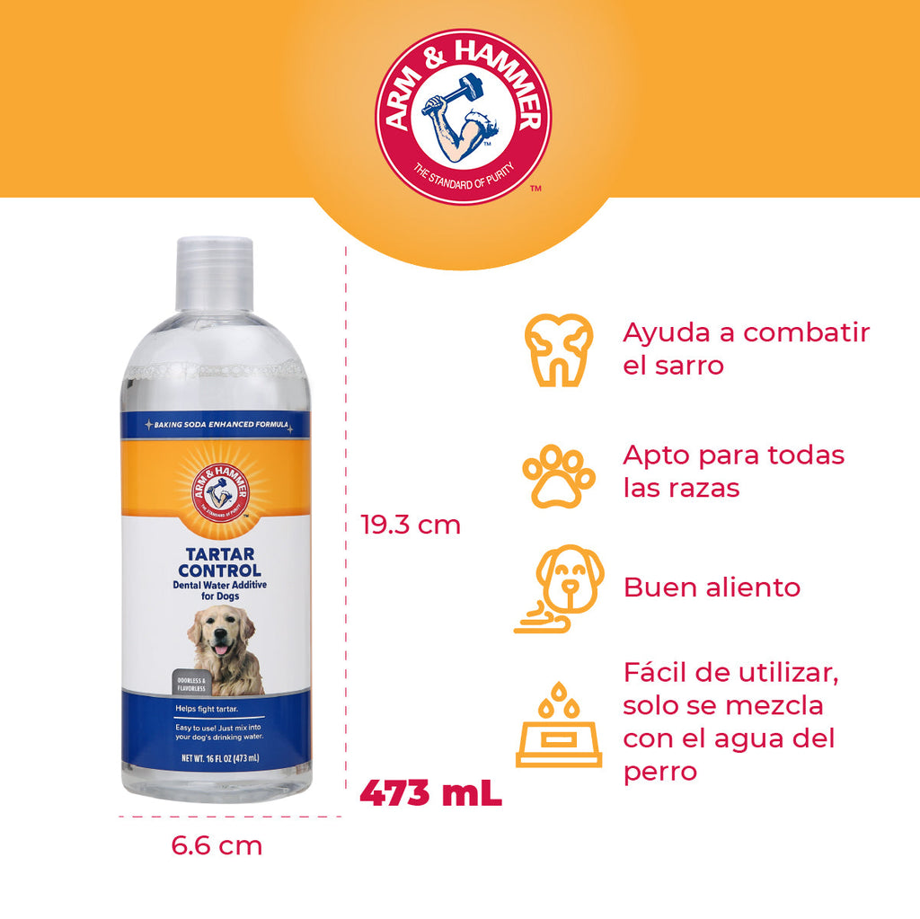 Enjuague Dental para Perro Arm & Hammer, Elimina Sarro y Mal Aliento, 473 ml. - tienddy.com