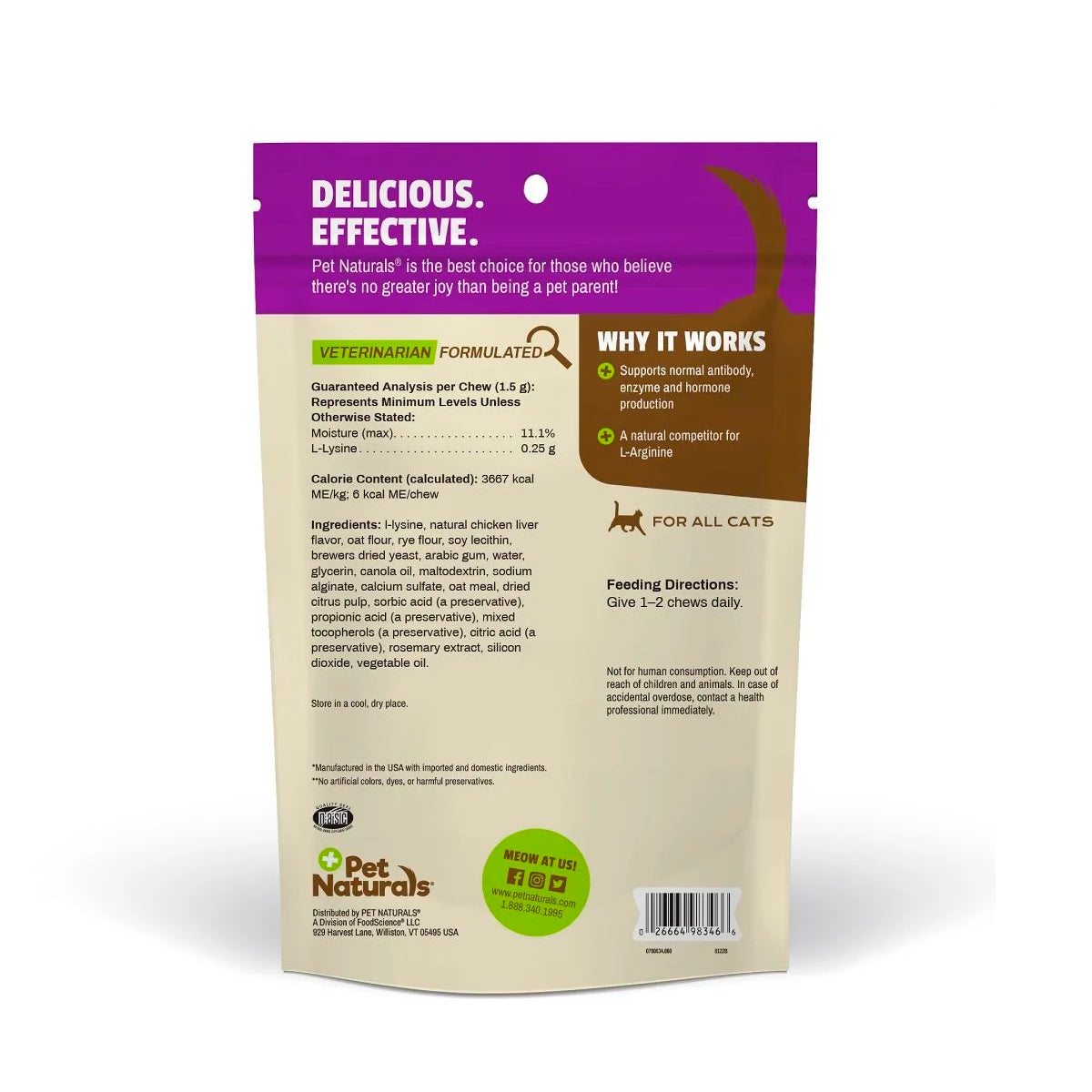 Suplemento Pet Naturals L-Lisina para Gatos 2