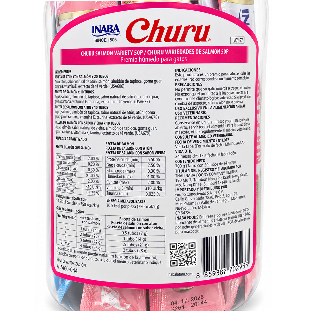 Snack Cremoso para Gatos Inaba Churu Mix de Salmón 3