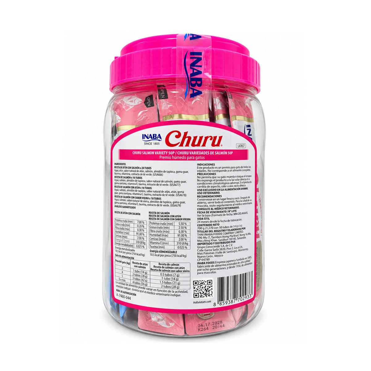 Snack Cremoso para Gatos Inaba Churu Mix de Salmón 2