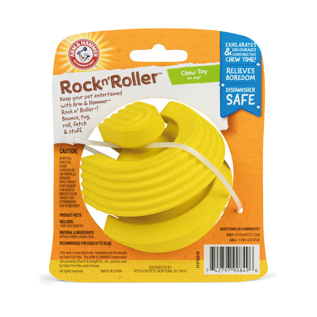 Juguete para Perro Arm & Hammer, Limpia Dientes y Reduce Sarro, Ultra resistente - Rock N Roller
