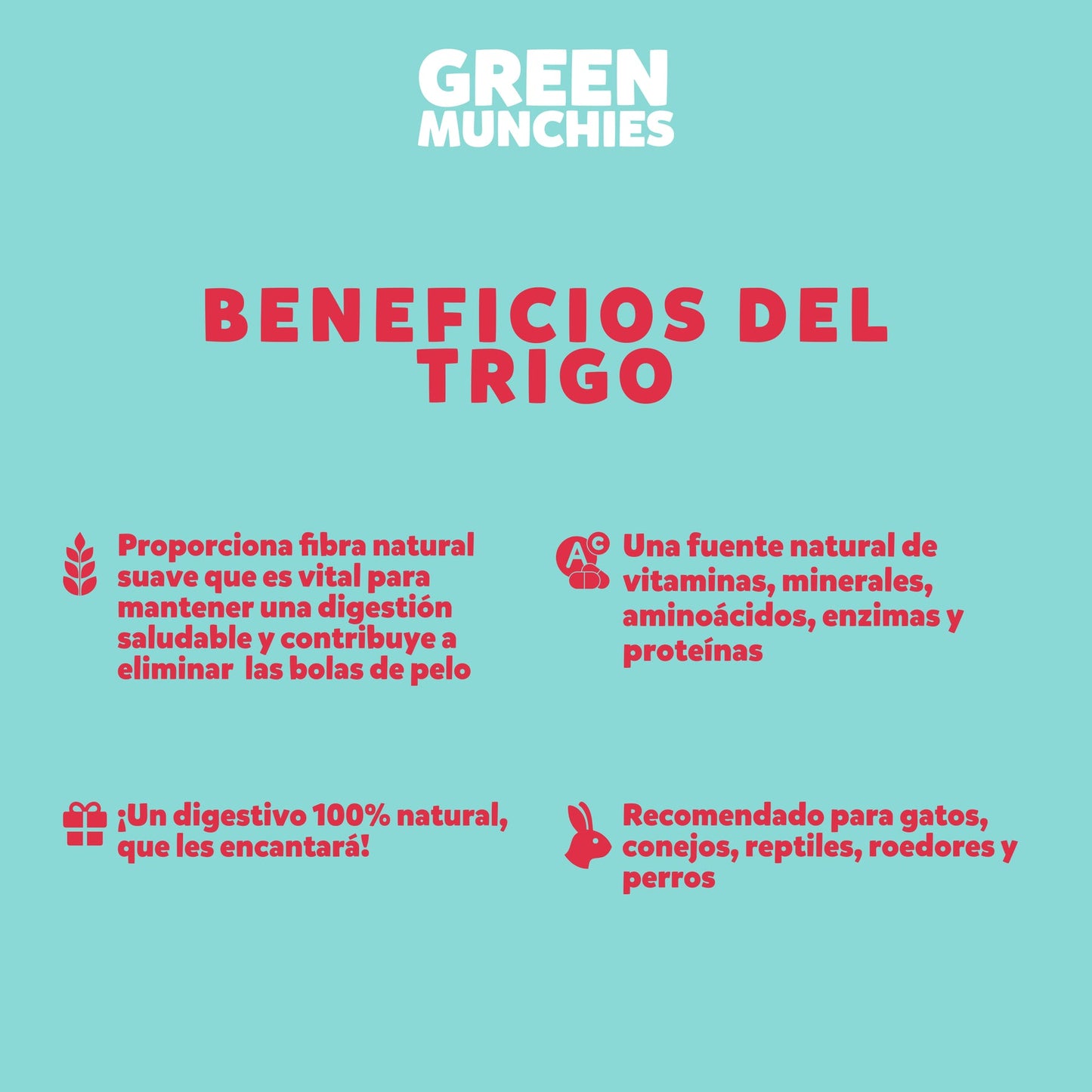 Green Munchies Trigo, Pasto Para Gato, 50g.