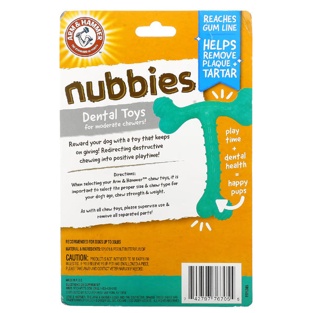 Juguete para Perro Arm & Hammer, Limpia Dientes, Sabor Mantequilla de Maní - T-Bone - tienddy.com