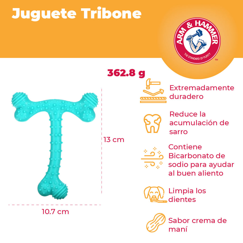Juguete para Perro Arm & Hammer, Limpia Dientes, Sabor Mantequilla de Maní - T-Bone - tienddy.com