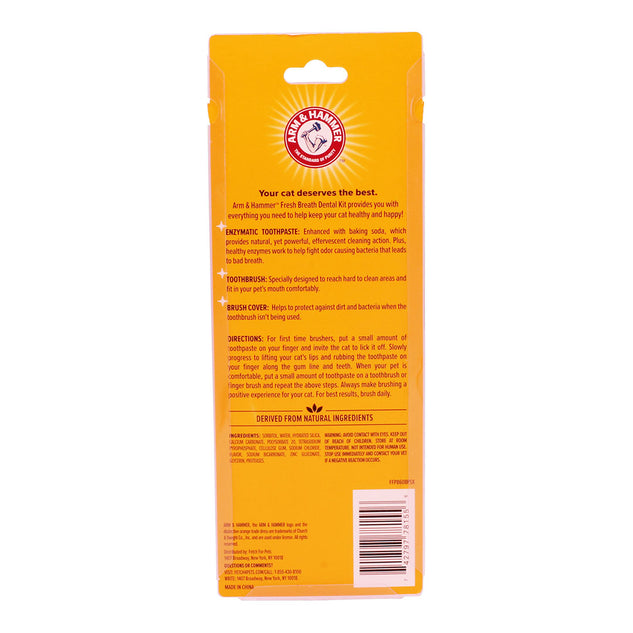 Kit Pasta Dental con Cepillo para Gato Arm & Hammer, Elimina Sarro y Mal Aliento, Sabor Atún, 3 pzas. - tienddy.com