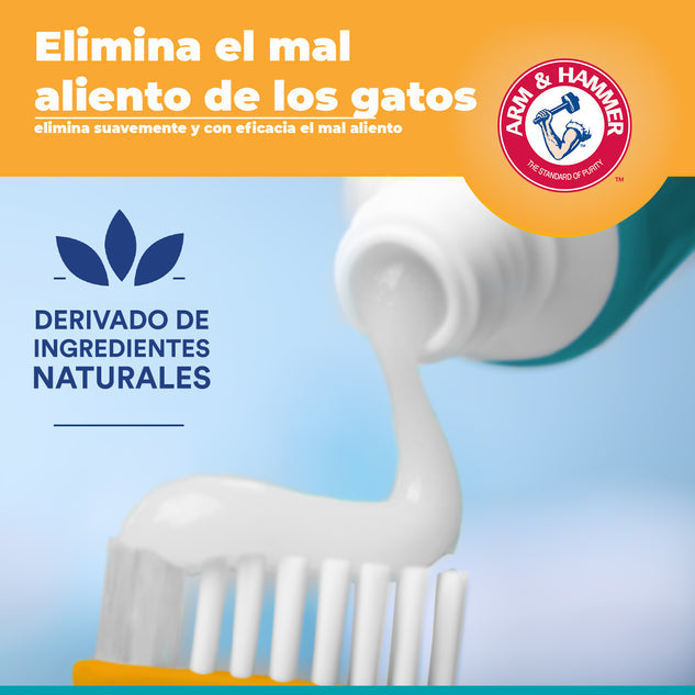 Kit Pasta Dental con Cepillo para Gato Arm & Hammer, Elimina Sarro y Mal Aliento, Sabor Atún, 3 pzas. - tienddy.com