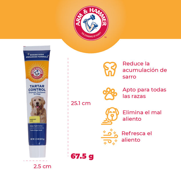 Kit Pasta Dental para Perro Arm & Hammer, Elimina Sarro y Mal Aliento, Sabor Plátano con Menta 3 pzas. - tienddy.com