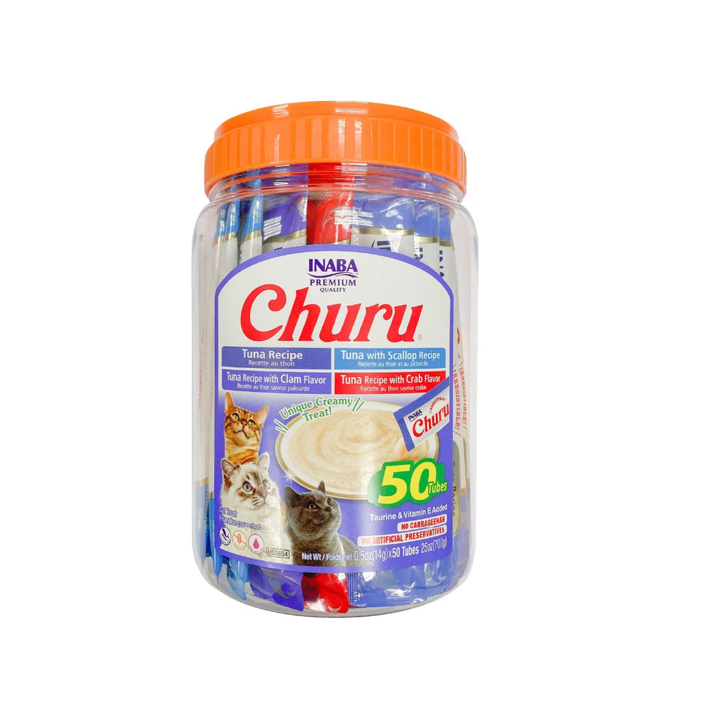 Snack Cremoso para Gatos Inaba Churu Mix Mariscos (Vieira, Almeja y Cangrejo)