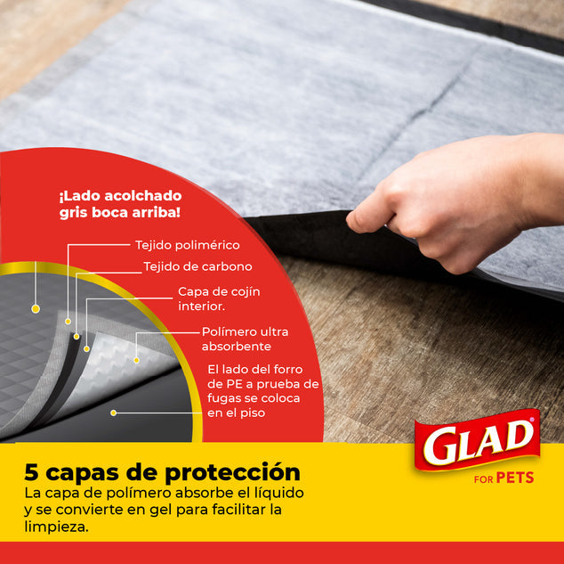 Tapete Entrenador para Perro Glad 5 Capas a Prueba de Fuga - 14 pzs - tienddy.com
