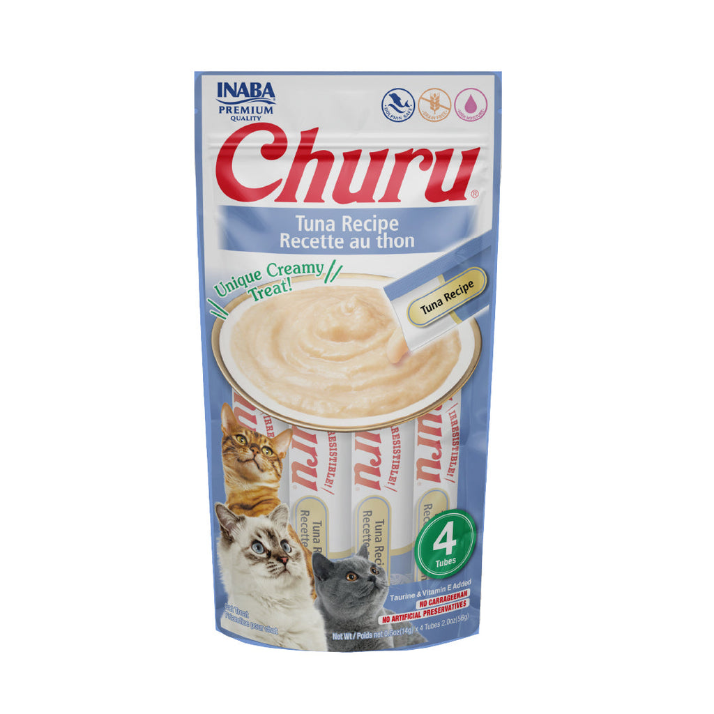 Snack Premio Cremoso para Gatos, Inaba Churu, 4 tubos de 14 g. - Atún - tienddy.com