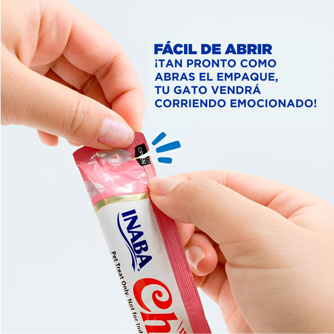 Snack Premio Cremoso para Gatos, Inaba Churu, 4 tubos de 14 g. - Atún y Callo de Hacha - tienddy.com