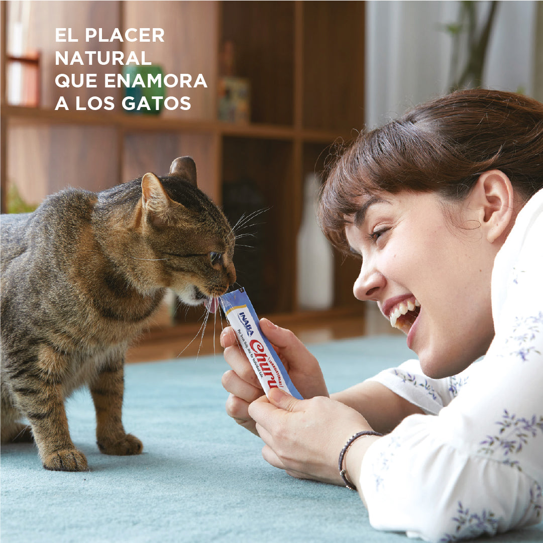 Snack Premio Cremoso para Gatos, Inaba Churu, 4 tubos de 14 g. - Atún y Callo de Hacha - tienddy.com