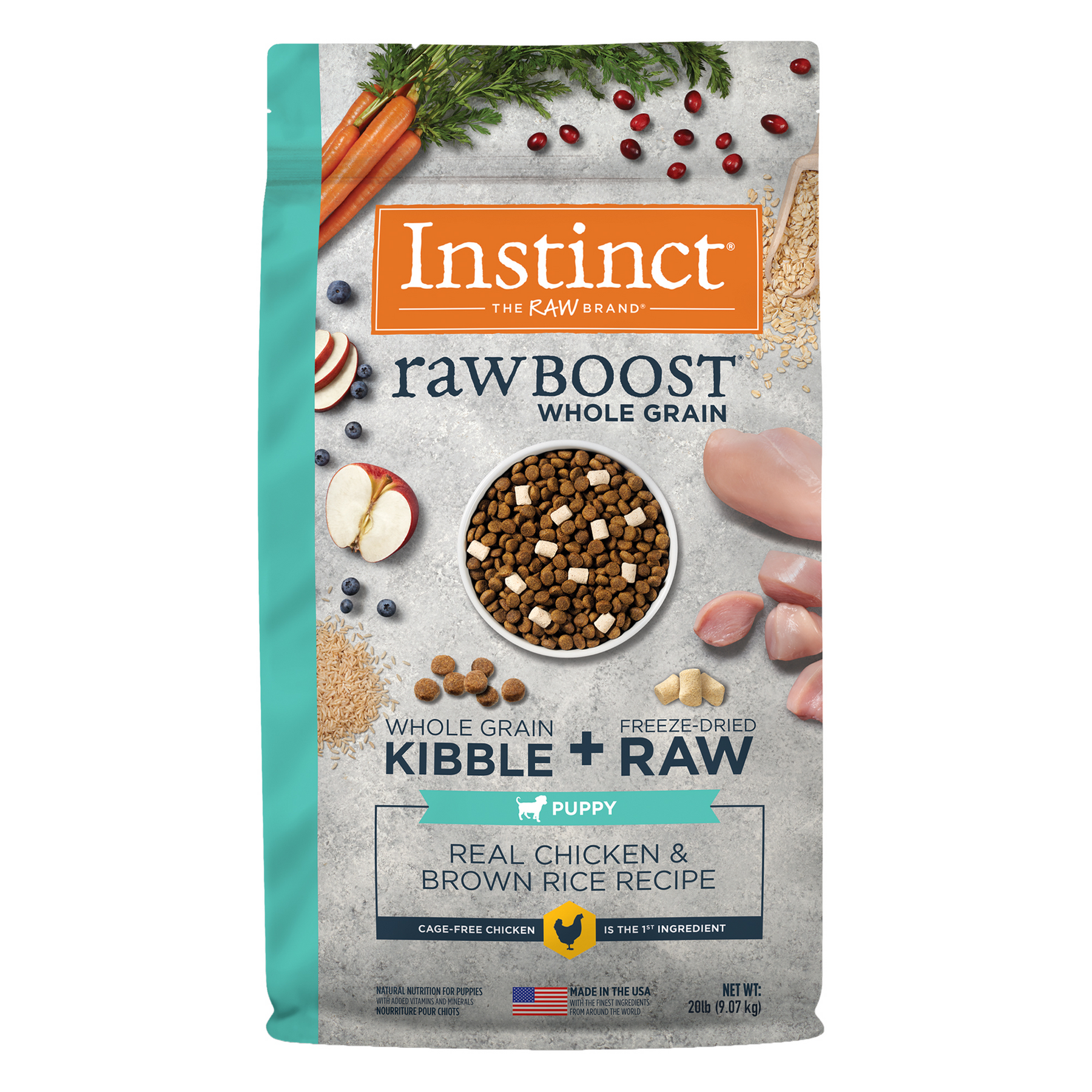 Instinct Raw Boost para Perros Cachorros de Pollo con Granos y Arroz Integral - 9.07 kg. - tienddy.com