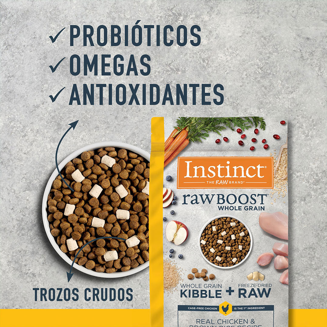 Instinct Raw Boost para Perros de Pollo con Granos y Arroz Integral - 9.07 Kg. - tienddy.com