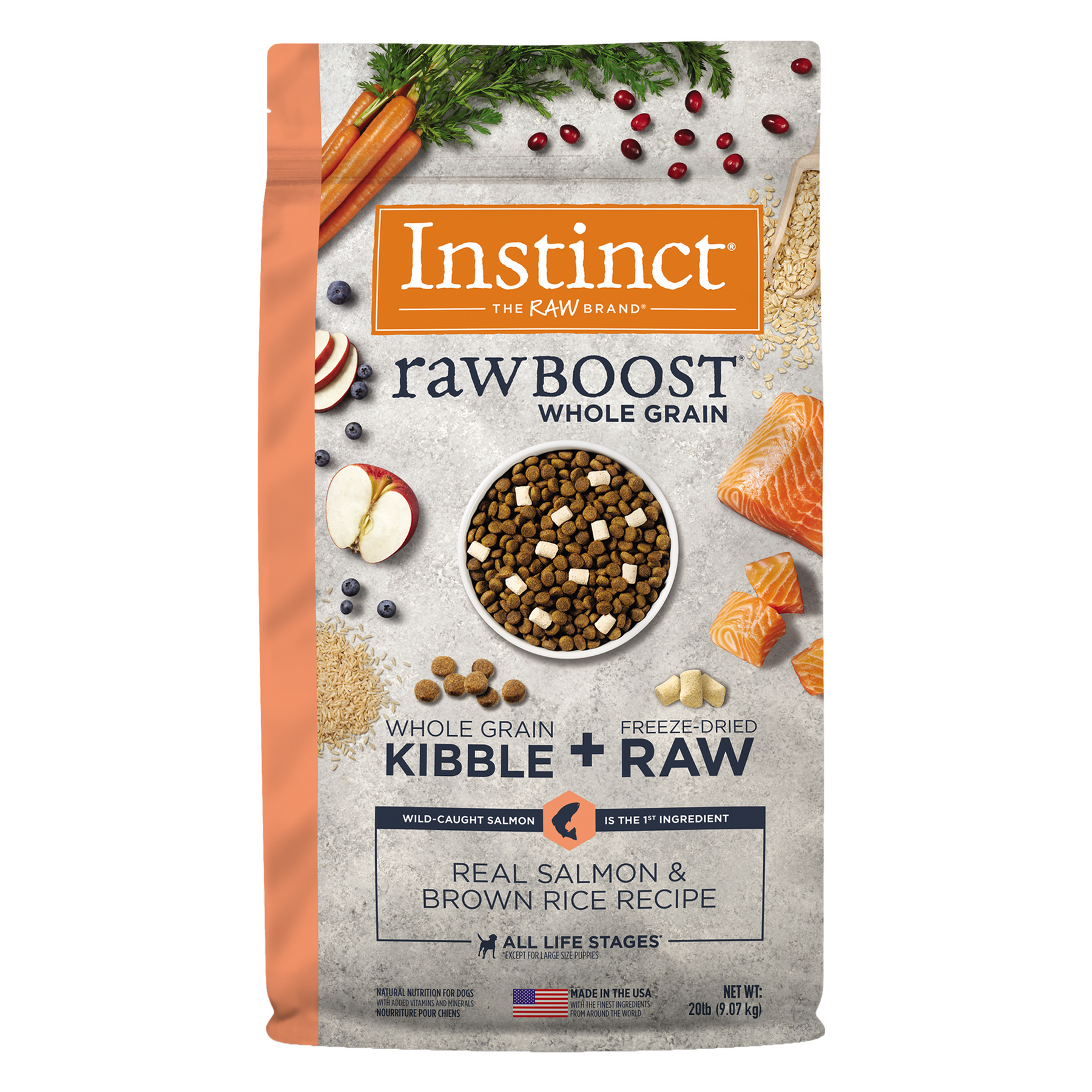 Instinct Raw Boost para Perros de Salmón con Granos y Arroz Integral - 9.07 kg. - tienddy.com