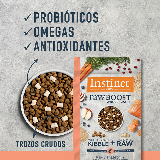 Instinct Raw Boost para Perros de Salmón con Granos y Arroz Integral - 9.07 kg. - tienddy.com