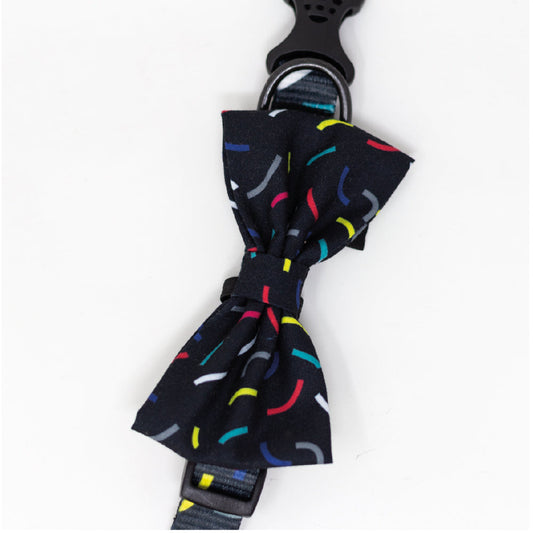 Collar Con Moño Para Perro Jack Pet Style Con Cintilla Reforzada, Costuras De Refuerzo  En Forma De Zigzag Y Herraje De Acero Reforzado Con Punto De Soldadura. Color Negro. - Chico - tienddy.com