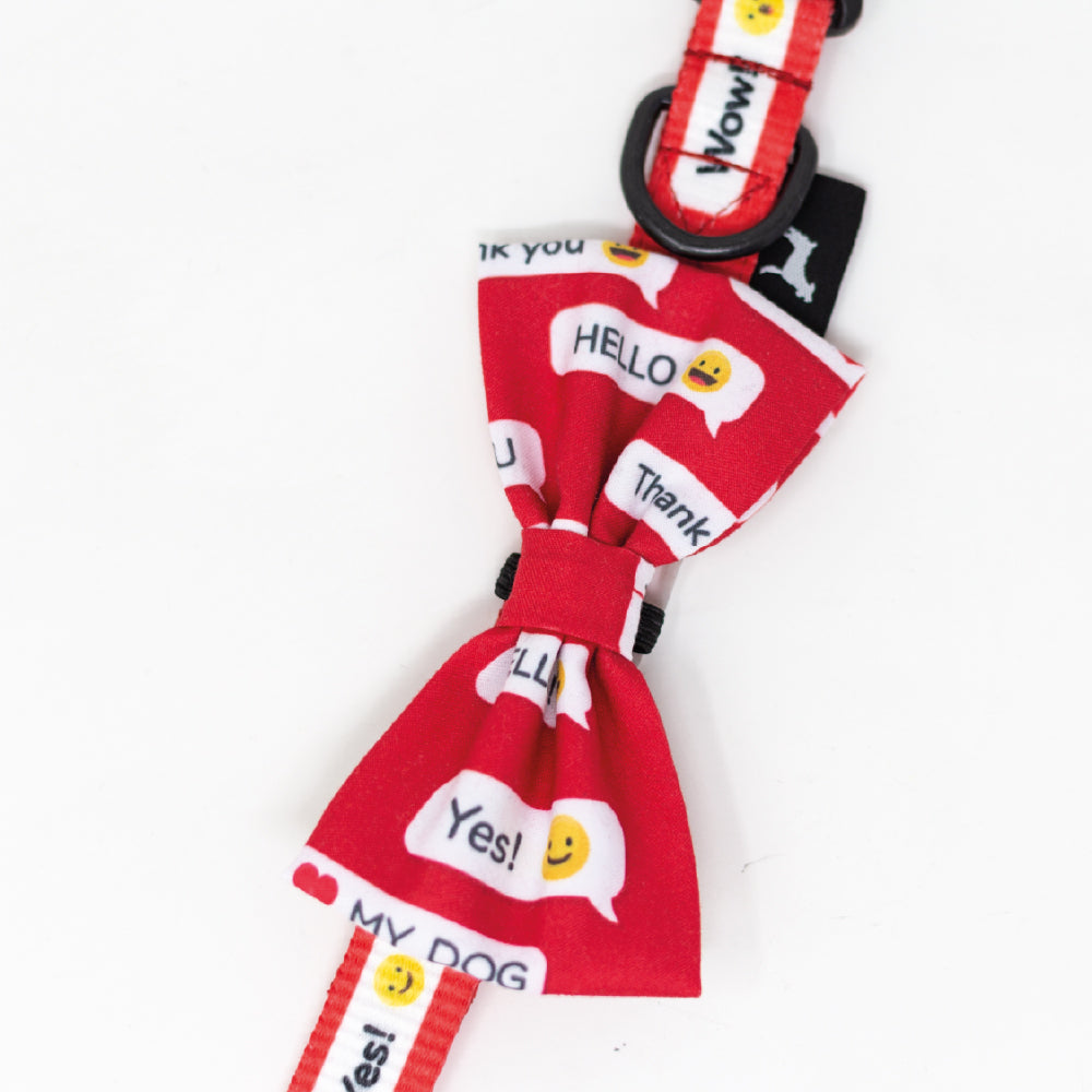 Collar Con Moño Para Perro Jack Pet Style Con Cintilla Reforzada, Costuras De Refuerzo  En Forma De Zigzag Y Herraje De Acero Reforzado Con Punto De Soldadura. Color Rojo. - Grande - tienddy.com
