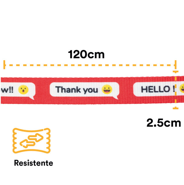 Correa Para Perro Con Cintilla y Costuras Reforzadas En Ambos Extremos. 120 cm. - Rojo - tienddy.com