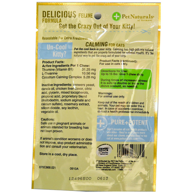 Calmantes para Gatos, Pet Naturals, 21 pastillas - tienddy.com