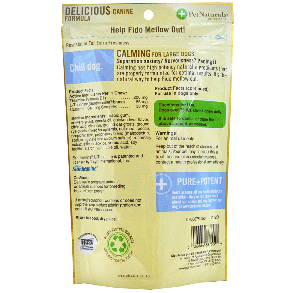Calmantes para Perros, Pet Naturals, 21 pastillas - Razas Medianas y Grandes - tienddy.com