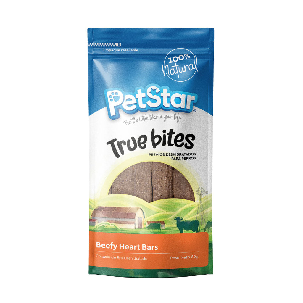 Premios para Perro True Bites, 80 g. - Beefy Heart Bars - tienddy.com