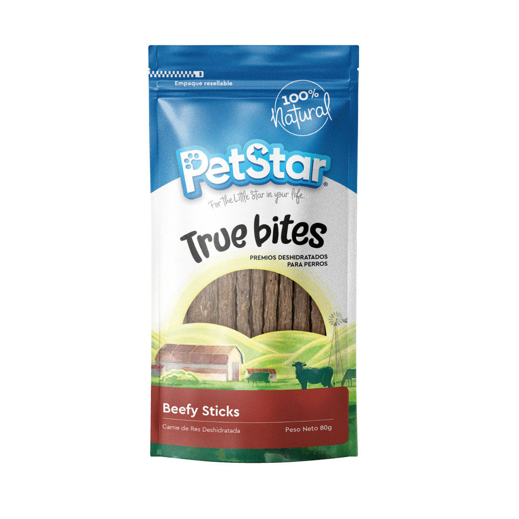 Premios para Perro True Bites, 80 g. - Beefy Sticks - tienddy.com