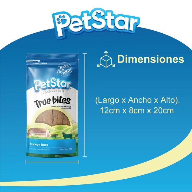Premios para Perro True Bites, 80 g. - Turkey Bars - tienddy.com